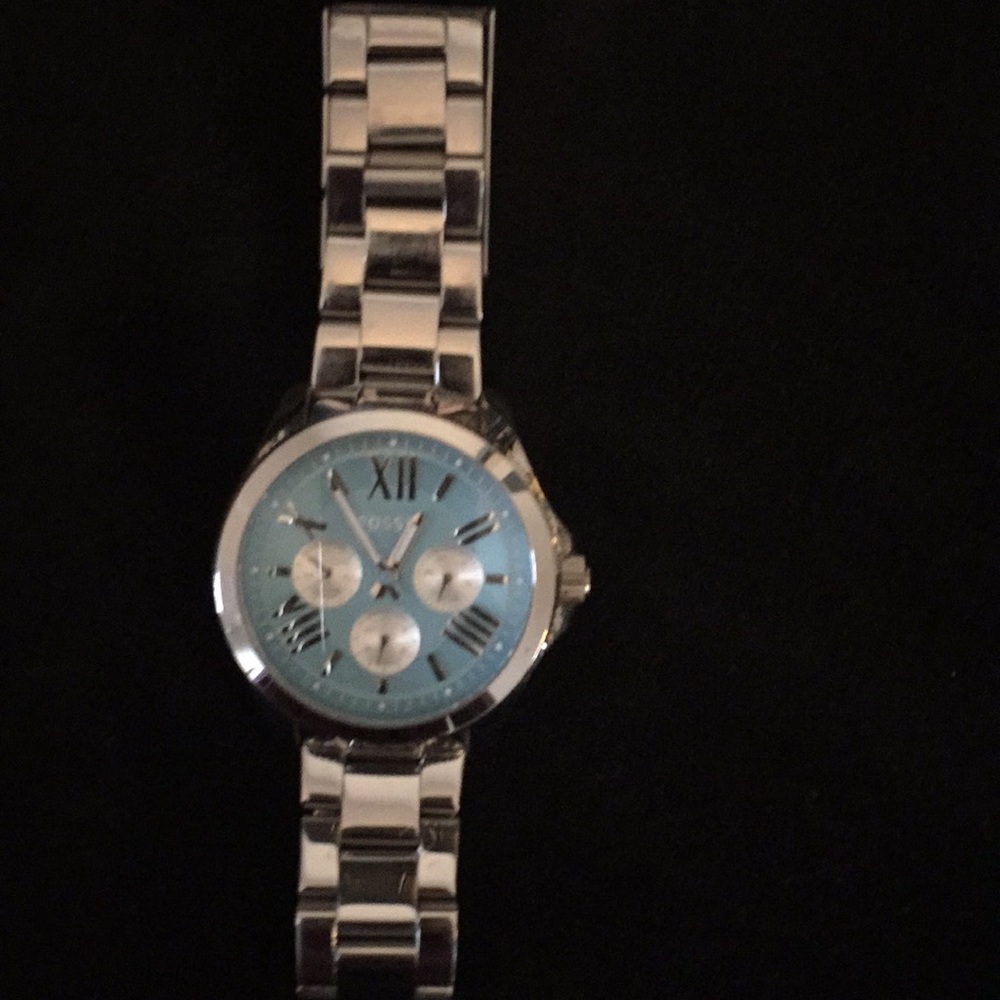 Beautiful Fossil Watch with Blue Face